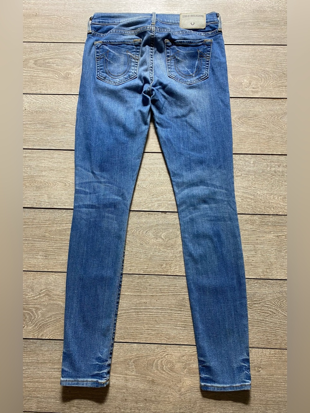 True Religion Women Jeans 29 Light Blue Denim Casey Low Rise Super Skinny